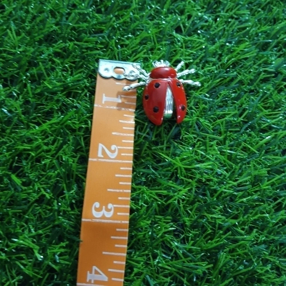 Vintage Ladybug Brooch Red and Black Animal